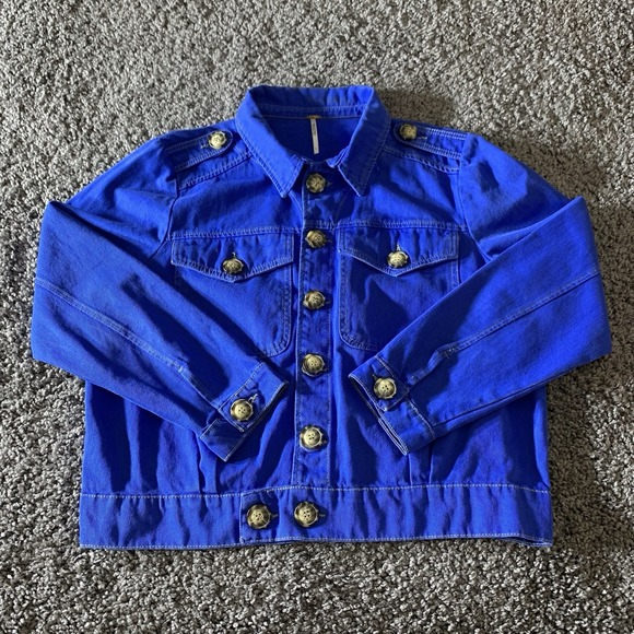 Free People Jackets & Blazers - Free People Womens Jacket L Eisenhower Military Epaulet Casual Preppy